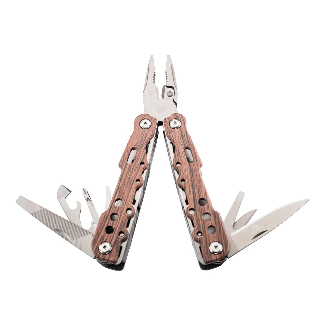 Herbertz Multitool, Holzoptik, Nylon-Etui