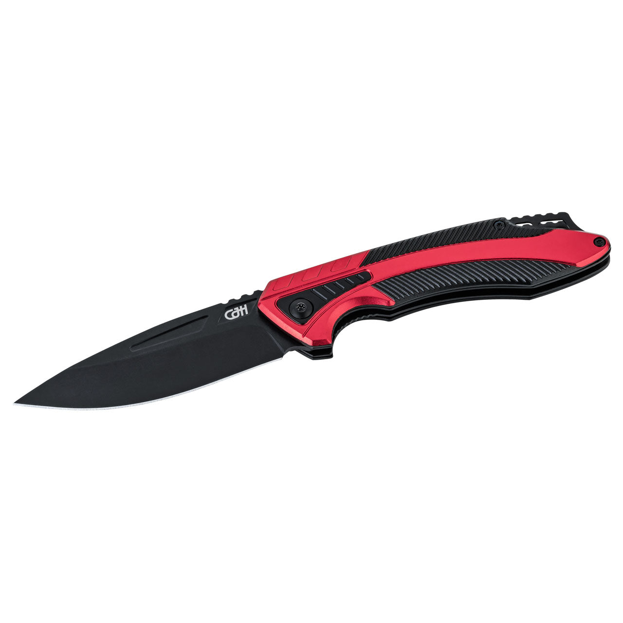 CJH Taschenmesser, schwarz/rot