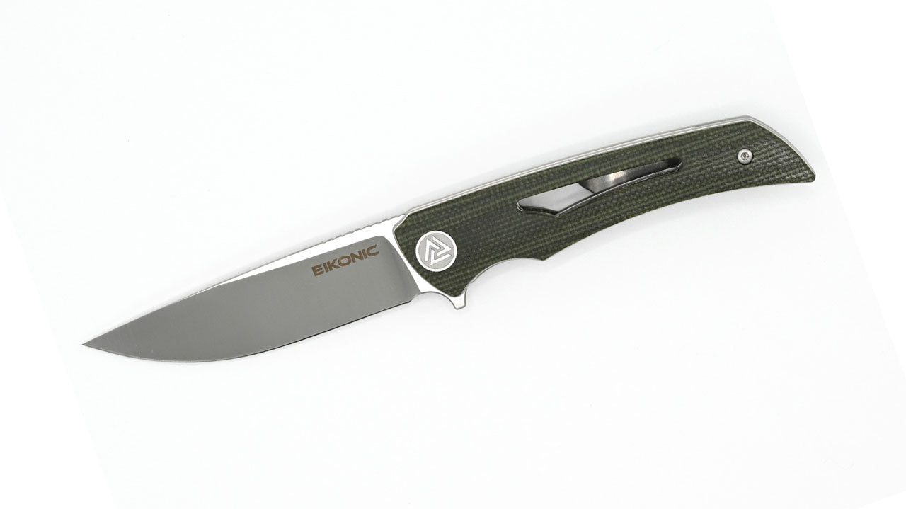 Eikonic APERTURE Einhandmesser, Micarta, olivgrün