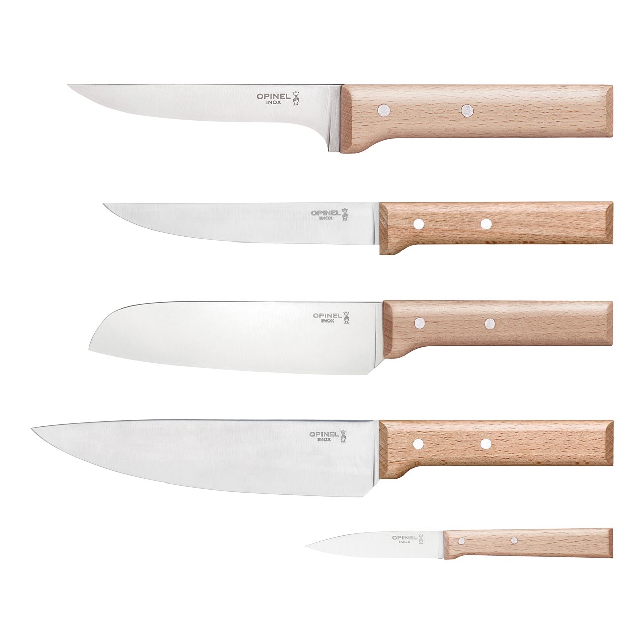 Opinel PARALLELE Fleisch Messerblock, Messer-Set, 5-teilig